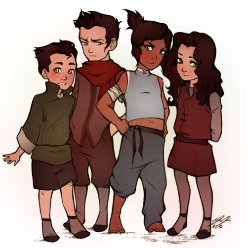 girl-16-charmingbutinsane:  I can’t say I’m really happy with this, but can you imagine all the trouble they would get into if they were childhood friends?  P.S. Happy Bryke Appreciation Day!  Korra Kids X3