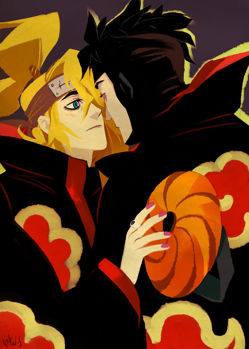 deliciousmuchentuchen:  Deidara/Tobi &gt;////////&lt; ♥ ♥ ♥ 