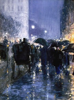  “Rainy Night” by Childe Hassam 