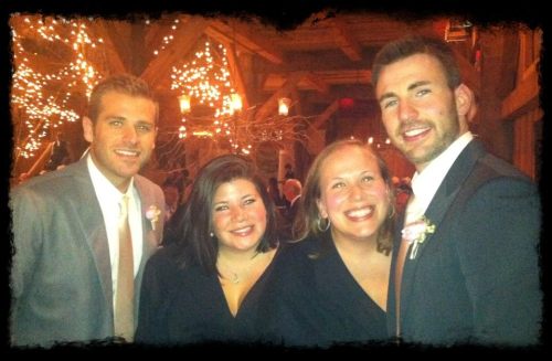 Sep. 1, 2012 @ Tara Testa’s Wedding. Scott, Shanna, Carly and Chris Evans.