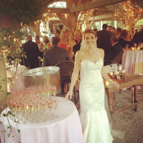 Tara Testa in her wedding gown (she is Chris Evans best friend since child hood and she got maried t