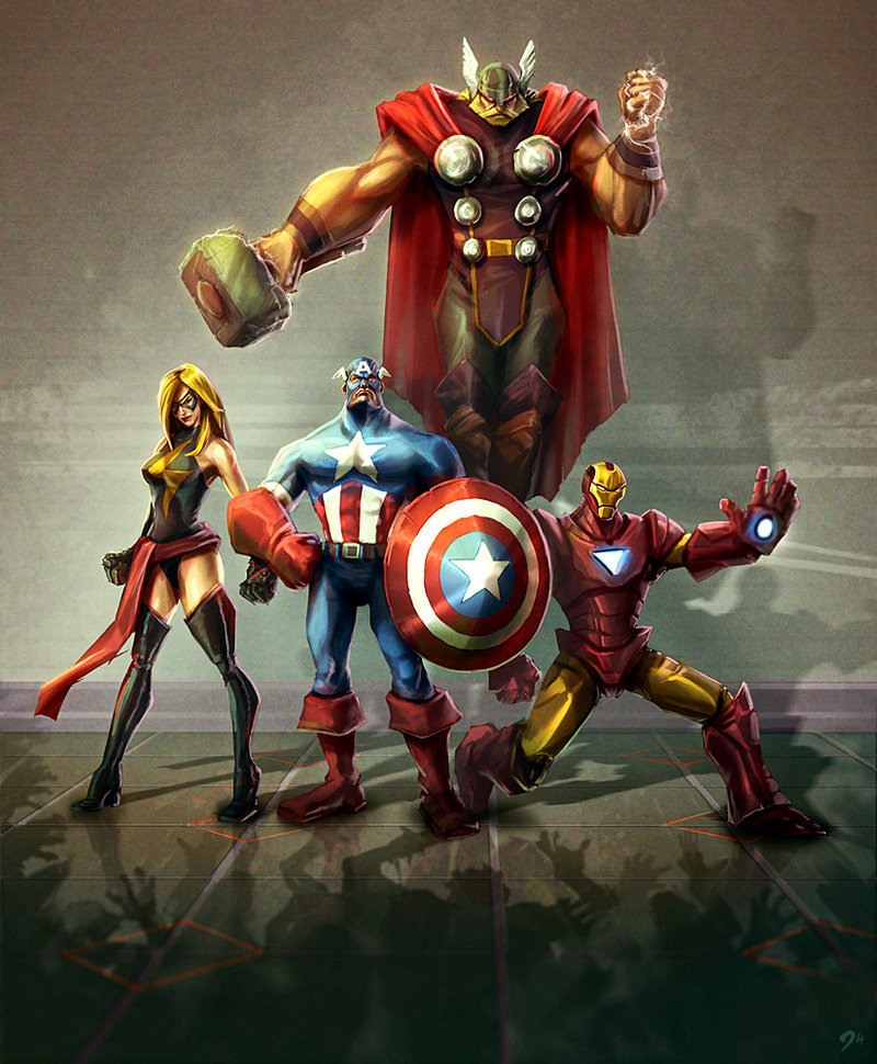 herochan:  Marvel Superheroes Illustrations by Damian Buzugbe Website ll Blog ll
