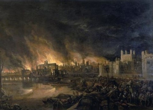 fuckyeahcharlesthesecond: On this day in 1666, the Great Fire of London broke out. It started in Pud