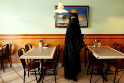  rawdahrahmah: This is my good friend Choclit. Chocolateeee.  “Choclit’ Angel Handley, 27, picks up dinner in South Seattle. Handley believes her circle of friends—who are educated, single and wear the niqab full-time—are often misjudged or misunderstood.