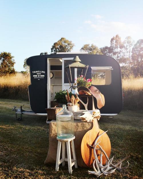 Kara Rosenlund hits the road in a restored vintage caravan selling  vintage homewares and other find