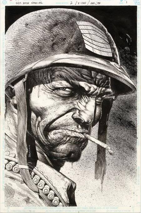 vickyssecrets:  brianmichaelbendis:  Sgt. rock by Brian Bolland  Wow.