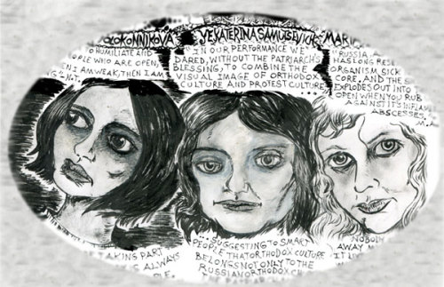 jennydevildoll:Pussy Riot comic done for World War 3 Illustrated site:www.yippeeskippy.com/wo