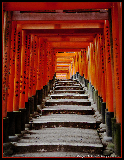 japanlove:  Steps at Fushimi Inari Shrine, Kyoto by discopalace on Flickr.