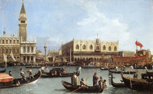 Return of the Bucintoro to the Molo on Ascension Day by Canaletto, 1732