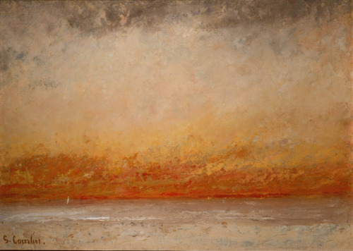Soleil Couchant, Marine = Sunset, Ocean Gustave Courbet (French; 1819–1877)1869Oil on panelSpencer M