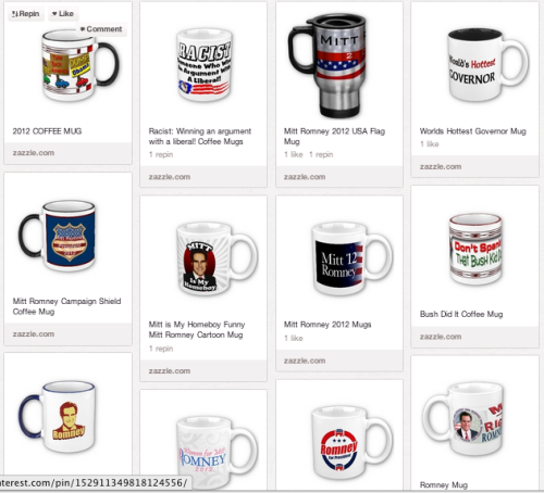 Is making a Mitt Romney coffee mug disrespectful?
Today, I’ll be posting my Obama coffee mug for Mugshot Monday – it seemed like good timing with the DNC starting up.
I DID look for a Mitt Romney coffee mug for the RNC, but couldn’t find a good one....