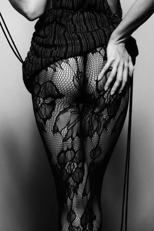 denier69:  Black Floral Lace Tights under Loose Black Sweater.                     PERFECT   She’s so Transparently Beautiful