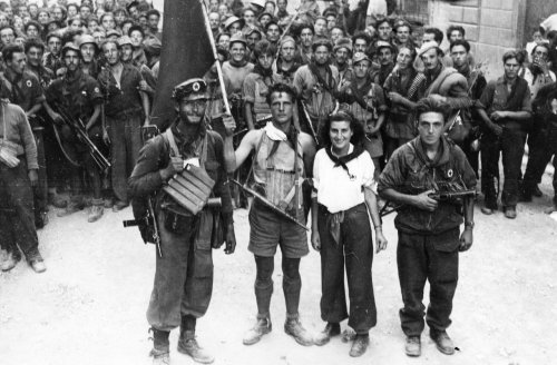 Partisans after liberation of Florence. The Italian resistance movement (in It. Resistenza italiana 