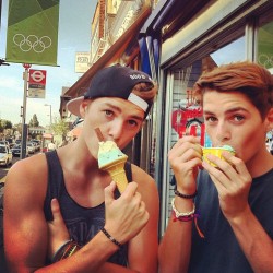 jacksgap:  Having a cheeky ice cream with @finnharries (Taken with Instagram) 