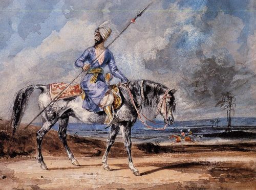 classic-art:A Turkish Man on a Grey HorseEugene Delacroix
