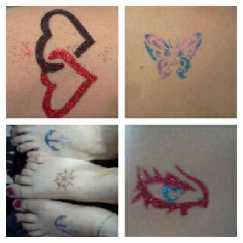 Our glitter tattos from yesterday #hearts adult photos
