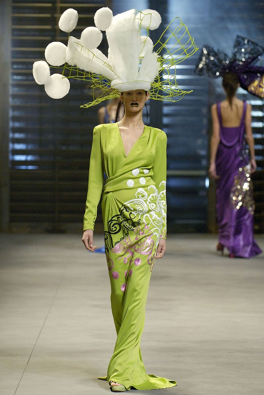 John Galliano Paris Ready to Wear Spring Summer Model wearing a