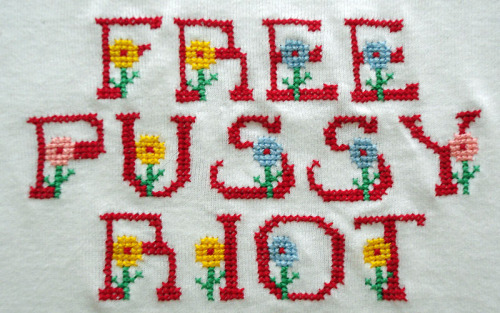 stitchedtodeath:“Free Pussy Riot” embroidered baby onesie. It had to be done.