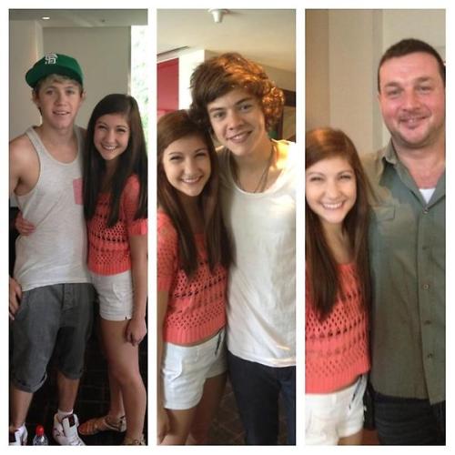 1directionerrrr4life:  Harry, Niall, and Paul with a fan in New Orleans today! 