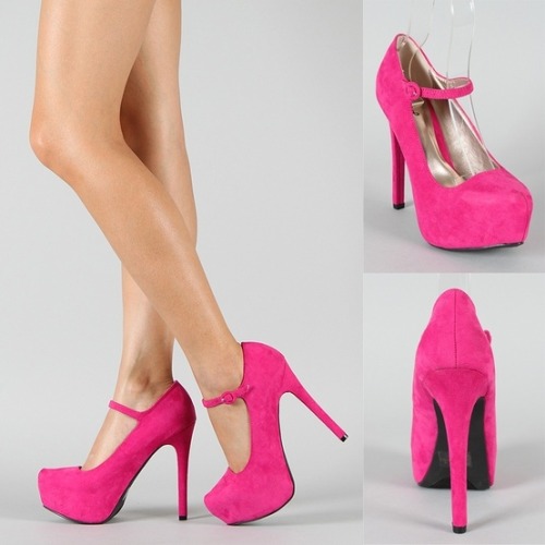 Hot pink semi point heels