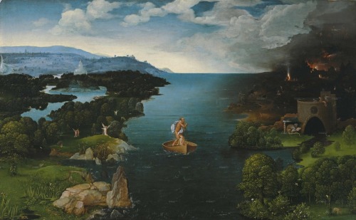 hurriet: Caronte cruzando la laguna Estigia, Joaquim Patinir (1515-1524)