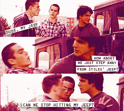 amywiliams:  Teen Wolf meme ⟶ three otps [3/3]  ↳Stiles x his Jeep  