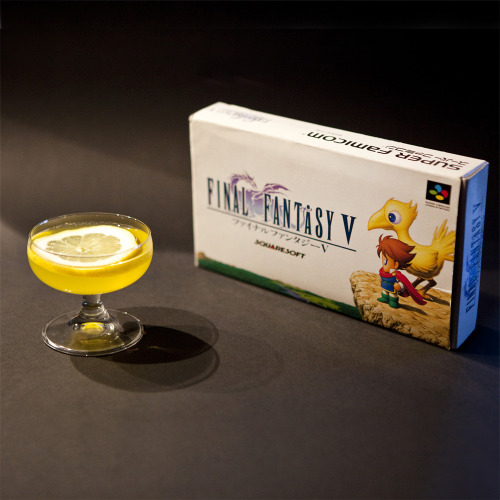 The Drunken Moogle — Chocobo (Final Fantasy cocktail) Ingredients: ½...