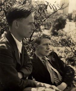 burnettanthony:  deviatesinc:  Christopher Isherwood and W.H. Auden, 1938 photo by Louise Dahl-Wolfe    