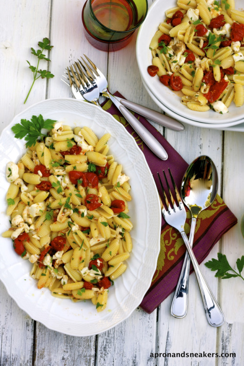 Cold Pasta with Burrata &amp; Slow Roasted Tomatoes and the Ancient Town of Mater, Italy