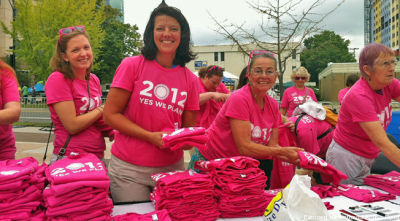 tpmmedia:
“ You see them everywhere on the streets surrounding the Democratic National Convention: legions of women sporting bright pink “Yes, We Plan” T-shirts, featuring an image of a pack of birth control pills.
”