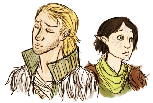 just quick sketching of anders and merrill  no references so clothing isn’t accurate srry ;n;
