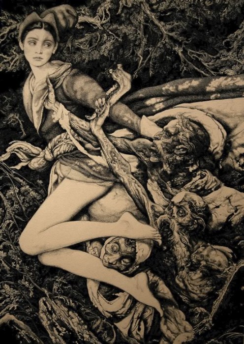 showslow:  Dark Illustrations by Vania Zouravliov.