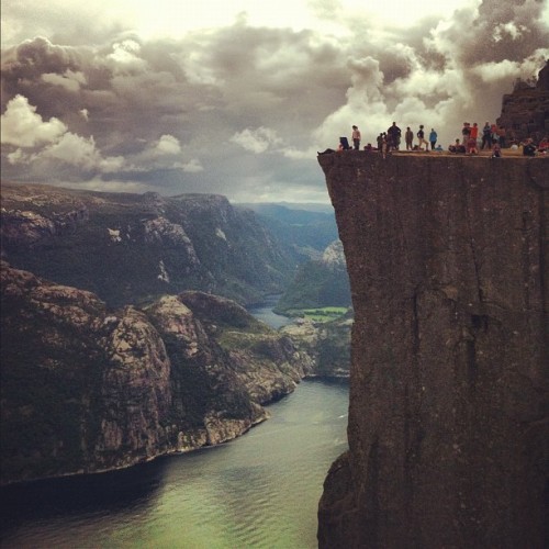 instagram:  Preikestolen Cliff in Norway  Want to see more photos? Check out pictures taken at Preikestolen.  The number of names a landmark has often signals its importance to the local community. Preikestolen plateau in southwestern Norway has at least