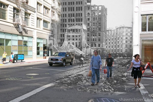 An awesome photo mashup of San Francisco today and back when it was hit by an earthquake