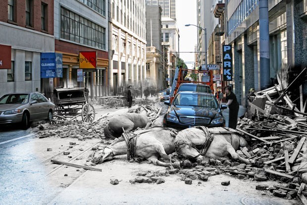 An awesome photo mashup of San Francisco today and back when it was hit by an earthquake