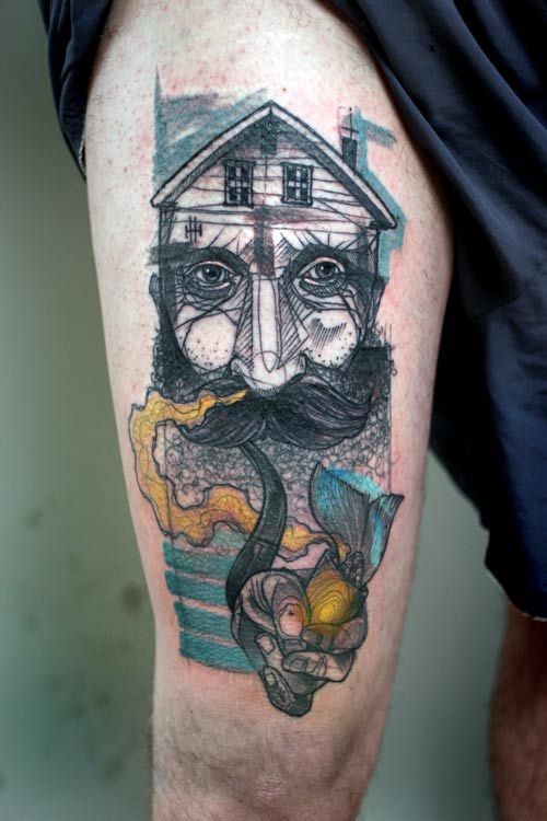 highfour:  Tattoos by Peter Aurisch.  