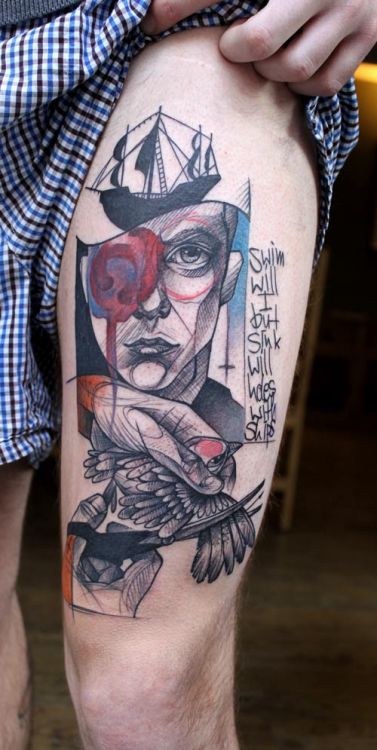 highfour:  Tattoos by Peter Aurisch.  