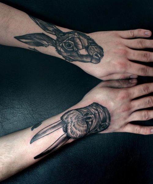 highfour:  Tattoos by Peter Aurisch.  