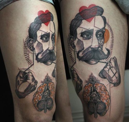 highfour:  Tattoos by Peter Aurisch.  