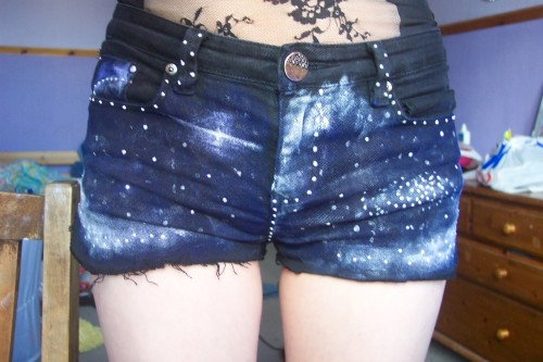 DIY Galaxy shorts. 
