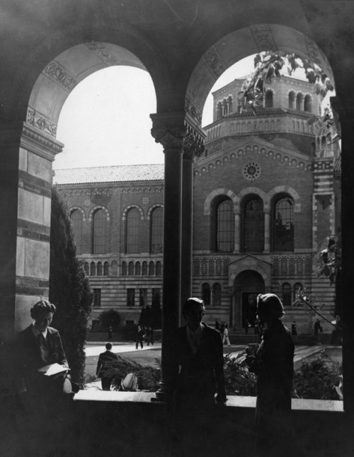 UCLA’s Powell Library, as seen from Royce Hall, 1937.