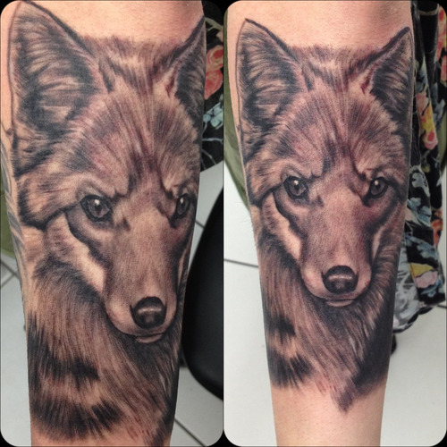 fuckyeahtattoos:  My amazing fox done by my boyfriend -Dylan Weber at Zodiac Tattz