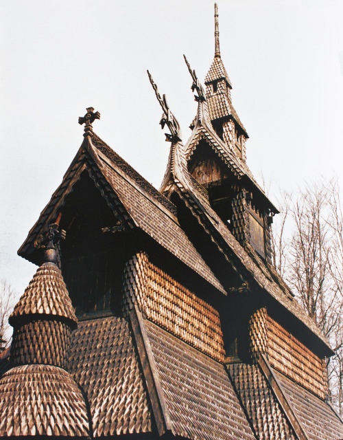 ominousgenre:  Rebuilt replica of burned down Fantoft church, Bergen By Peter Beste, from ‘Tru