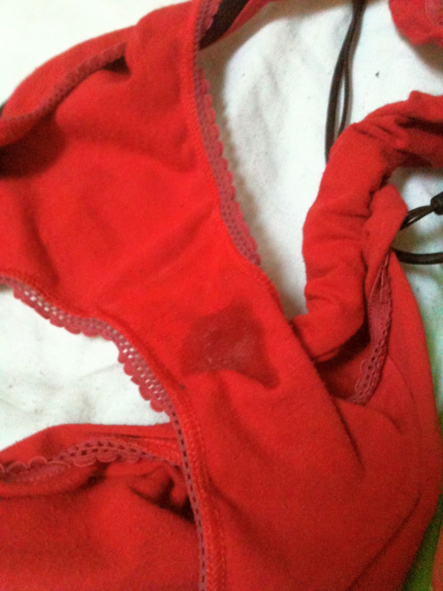 littlemisschastity: The damp underwear of Lady Sapphire. Maybe we should run a little competition on