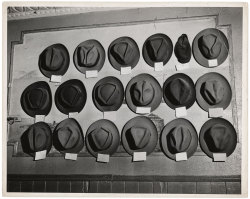 museumuesum:  Weegee Untitled (Hats in a pool room, Mulberry Street, New York), c. 1943 gelatin silver print 