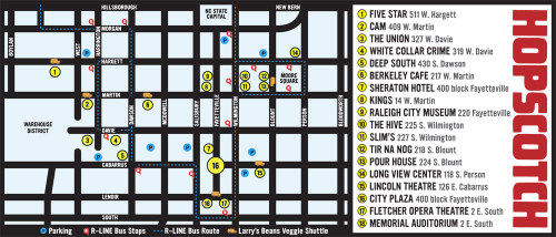 Hopscotch Festival 2012 music venue map