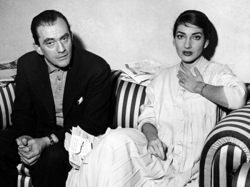 Maria Callas with Luchino Visconti in Rome, 1958.