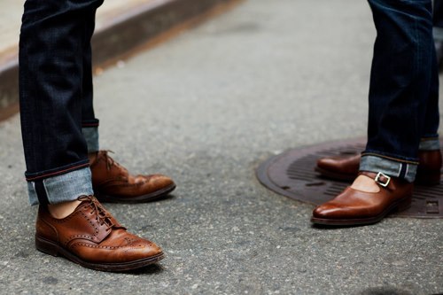 not a fan of the open monks on the right but the worn in wingtips on the left are epic