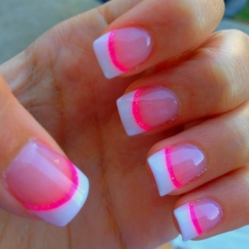 Classic french tip nails