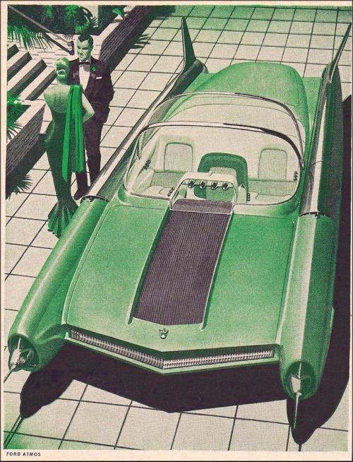 Quaker State Ad, 1956featuring the Ford Atmos concept car